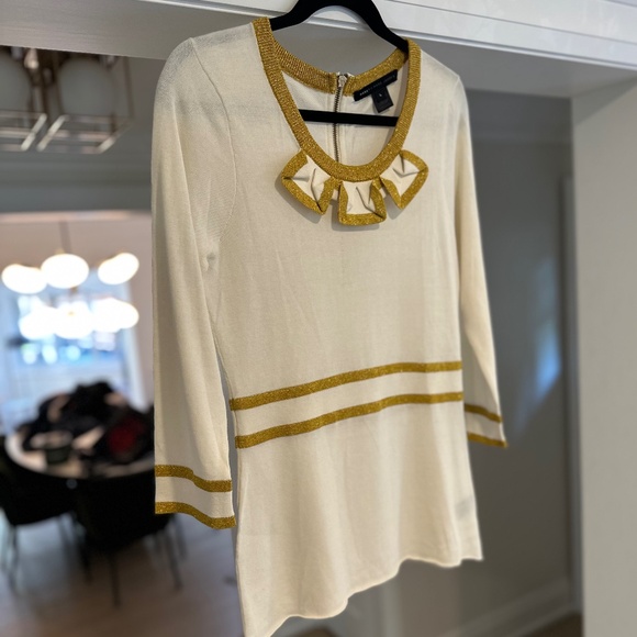 Marc Jacobs Cream and Gold Top with Exposed Zipper - Size L - Picture 4 of 12